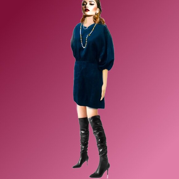 STOCKHOLM ATELIER & OTHER STORIES Black Mini Dress Balloon Sleeve NEW W TAG Sz 4 - Picture 6 of 6